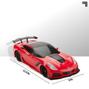 Sharper 1012518 Image RC Chevrolet Corvette ZR1 Remote Control Sports Car, 1:16 Scale, Gravity Sensor Steering, LED Headlights, Red