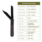 Swiss Tech Barlow Double Bladed Pocket Knife, Dual AUS-8 Steel Blades, Marbled Carbon Fiber Handle, Slip Joint, Compact Folding Design, 6164