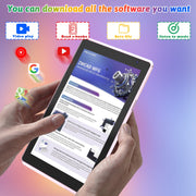 HDTABLET 7 Inch Android Tablet, Quad-Core 1.5 GHz Processor, 6GB RAM, 32GB Storage, 1TB Expandable, WiFi6, 1024x600 IPS Touchscreen, Dual Camera, 3000mAh Battery, Pink