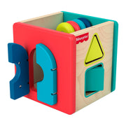 Fisher-Price Wooden Activity Cube, Multicolor Fine Motor Skill Development Toy for Babies 6 Months and Up