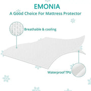 MONIA WBS1211BT 100% Waterproof Mattress Protector Twin Size Premium Viscose from Bamboo 3D Air Cooling Mattress Cover, Twin