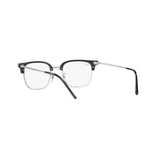 Ray-Ban RX7216 Unisex New Clubmaster Square Eyeglasses, Black on Silver Frame, 49 mm