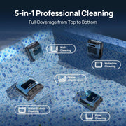 HTH Beatbot A200 Pro Cordless Robotic Pool Vacuum, 5-in-1 Cleaning System, Clearwater Clarifying Technology, Long-Lasting 13,400mAh Battery, App Control, Gray