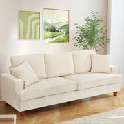 Neche SC002 83'' 3 Seater Upholstered Corduroy Sofa, Beige