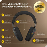 Jabra Evolve3 85 Wireless Over-Ear Headphones with Adaptive Active Noise Cancellation, Enhanced Spatial Sound, USB-C, Microsoft Teams Certified, Black
