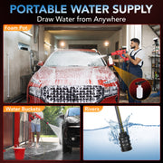 Filluck Cordless Pressure Washer, 1060 PSI, 2.8 GPM, 21V 5.0Ah Battery, 6-in-1 Adjustable Nozzle, Portable Handheld