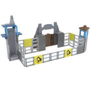 Moose Toys Tile Town Jurassic World Dino Escape Magnetic Tiles Playset, 78 Tiles, 2 Action Tiles, 6 Figures, Multicolor, 82073