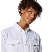 Columbia PFG Bahama II Women's Short-Sleeve Fishing Shirt, White, Relaxed Fit, UPF 50 Sun Protection, 209299