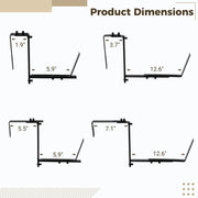Coofit Planter Box Brackets, Adjustable Heavy Duty Metal Flower Box Holders, Rust-Resistant Powder-Coated Black, Set of 6