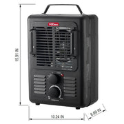 Hyper Tough SHAG-G11F 1500W Milkhouse Utility Heater, Adjustable Thermostat, 2 Heat Settings, Portable, Black