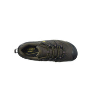 KEEN Utility Lansing Low Steel Toe Work Shoe, Waterproof Leather Mesh, Cascade Brown/Fired Brick, Wide 12