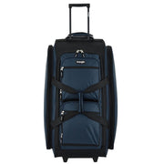 Wrangler 30-Inch Large Checked Multi-Pocket Upright Rolling Duffel Bag, Blue Pond