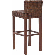 Safavieh Cypress Traditional Woven Bar Stool with Mango Wood Frame and Cappuccino Rattan Seat, 30-Inch Height, FOX6502A