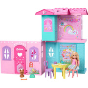 Mattel Barbie Chelsea Pop-Up Dollhouse with 5 Play Areas, 15+ Accessories, Small Doll and Pet Pup, Multicolor, 17 x 13 in