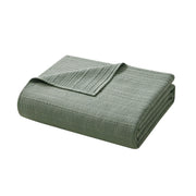Mainstays Garment Washed Stripe Quilt, Full/Queen, Light Green, Soft Microfiber, Hypoallergenic, Machine Washable
