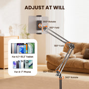 ETEPEHI Tablet Floor Stand, 360-Degree Rotatable Metal Holder, Black