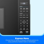 Midea Countertop Microwave Oven, 1.1 Cu Ft, 1000W Power, Black and Stainless Steel, Compact Design, MMC11S2BBB
