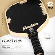 Franklin Sports Pickleball Paddle, Advanced T700 Carbon Fiber Surface, Polypropylene Core, Lightweight 0.57 lb, Ergonomic Grip, Black Cream, PB10140398