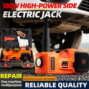 SZTAA Electric Car Jack Lift, 5 Ton Hydraulic Jack with Air Compressor and Emergency Hammer, Orange