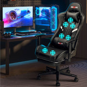 Douxlife GC-RC03 Professional Full Body Massage Gaming Chair with Footrest, Black
