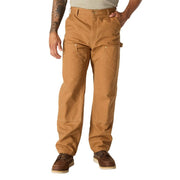 Carhartt Iconic B01 Firm Duck Double-Front Dungaree Work Utility Pants, Carhartt Brown, W33 x L32, 106679