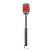 OXO Nylon Grill Brush with Stiff Bristles, Replaceable Head, Stainless Steel Scraper, 20-Inch Handle for Safe Cold Grill Cleaning, 85402833