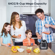 Ganiza BL1012 1500W Peak Power Countertop Blender, 64OZ BPA-Free Jar, Black
