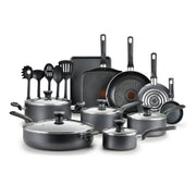 T-fal B087SKDW Easy Care 20-Piece Nonstick Cookware Set, Thermospot, Grey