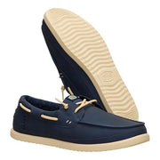 Heydude Harbor Lo Classic Boat Shoe, Lightweight Slip-On Loafer with Faux Leather Upper, Navy Blazer Boulder Tan, Men's Casual Shoes, 45139-4ZQ