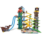 Simba Dickie Adventure Force Pirate Garage Multi-Level Trackset with Two Die-Cast Cars and Helicopter, Multicolor