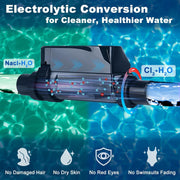 Rinoson Smart Saltwater Pool Chlorinator System, WiFi App Control, Self-Cleaning Titanium Plate, 13,250 Gallons