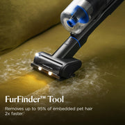 BISSELL PowerClean FurFinder Cordless Vacuum, 200W Motor, Tangle-Free Brush Roll, HEPA Sealed Allergen System, Removable Battery, 40 Min Runtime, Powered Upholstery Tool, Cobalt Blue/Black