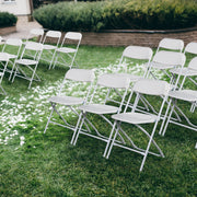 Ktaxon 10-Pack Folding Chairs Plastic Dining Chairs, White - Plastic & Steel Material