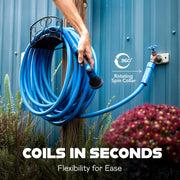 Invictus 100 Ft Garden Hose, Heavy Duty, Kink Resistant, Drinking Water Safe, Flexible Lightweight Design, Crush Resistant Fittings, 400 PSI, Blue, 6600