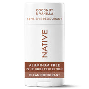Native Sensitive Aluminum Free Deodorant, Coconut & Vanilla, 2.65 oz, 72-Hour Odor Control