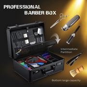Joligrace Professional Barber Case Organizer, Aluminum, Black, Combination Lock, Portable Salon Travel Suitcase W62AWM