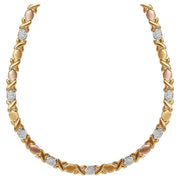 Brilliance Fine Jewelry Hugs and Kisses Gold over Sterling Silver Necklace, 17.5 for Women's