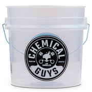 Chemical Guys Heavy Duty Ultra Clear Automotive Detailing Bucket, Transparent Plastic, 16 Liter, ACC106