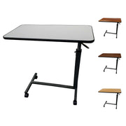 ProHeal Medical Overbed Table, Adjustable Height 27-40 in, Spill-Proof Laminate Top, Powder-Coated Steel Frame, 2 in Swivel Wheels, Reinforced H-Base, Gray