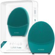 Foreo F1283 Luna 4 Men's Skin & Beard Face Cleansing Brush & Firming Massager, Green