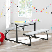 Your Zone YZ2436129013001 Folding Kid's Picnic Activity Table for Ages 3-8, White