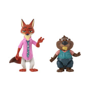 Disney Zootopia 2 Two Pack, 3-Inch Articulated Figures of Nick Wilde and Nibbles Maplestick