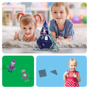 PicassoTiles Magnetic Tiles Christmas House Theme 50PCS STEM Building Blocks Educational Toy PTQ08