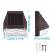 TorchStar Dusk-to-Dawn LED Solar Fence Lights, 4000K Cool White, Oil Rubbed Bronze, Pack of 6
