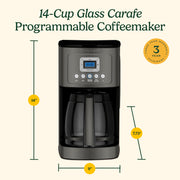 Cuisinart DCC-3200BKSNAS 14-Cup Coffee Maker with Water Filtration, Black Stainless Steel