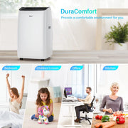 DuraComfort DP14HM Cooling&Heating Portable Air Conditioners, 14000 BTU, Dehumidifier, Fan, Up to 450 Sq. Ft