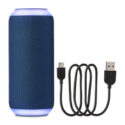 Onn Medium Rugged Portable Wireless Bluetooth Speaker with Multi-Color LED Lighting, IPX7 Waterproof, Navy, AABLU100081916