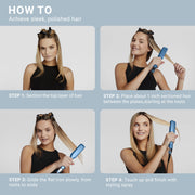 BaBylissPRO Nano Titanium 1.5 Inch Ultra-Sleek Hair Straightener with LED Temperature Display, Full-Floating Titanium Plates, Blue, BNT131T