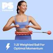POPSUGAR Weighted & Adjustable Fitness Hoop  30 Detachable Links with 1lb Weighted Ball  Coral