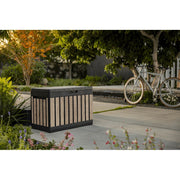 Keter Kentwood 50 Gallon Resin Deck Box, Lockable Outdoor Storage with Ashwood Wood-Look Finish, Weather-Resistant, Built-In Handles, 350 lb Load Capacity, 271086